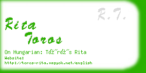 rita toros business card